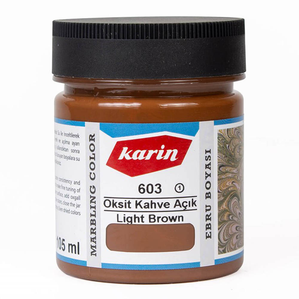 Traditionelle Marmorierfarbe Karin Oxid Hellbraun – Hochpigmentierte, wasserbasierte Ebru-Farbe