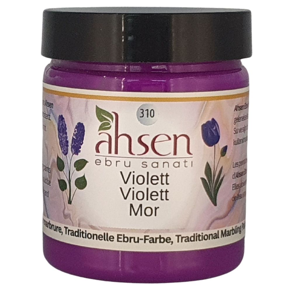 Ahsen Ebru Marmorierfarbe Violett 105 ml konzentriert intensiver Farbton fuer starke Akzente