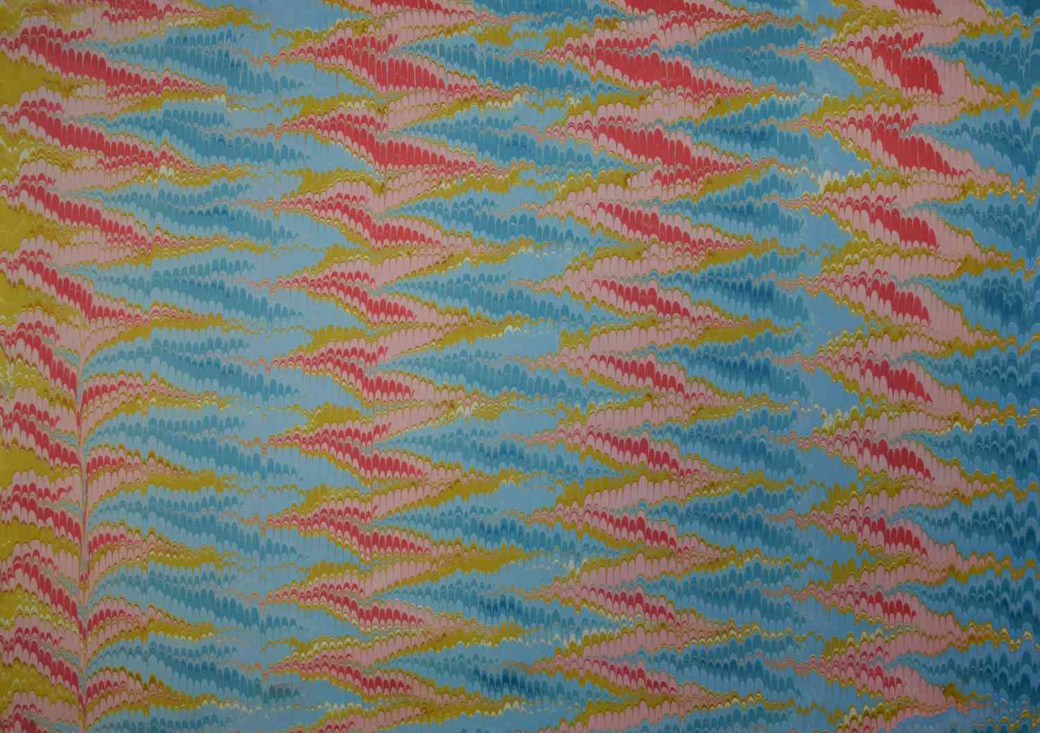 Hand-marbled paper - Comb marbling