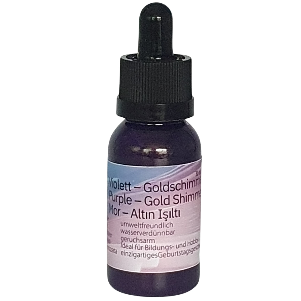 Violette Marmorierfarbe, 30 ml, mit goldenem Schimmereffekt