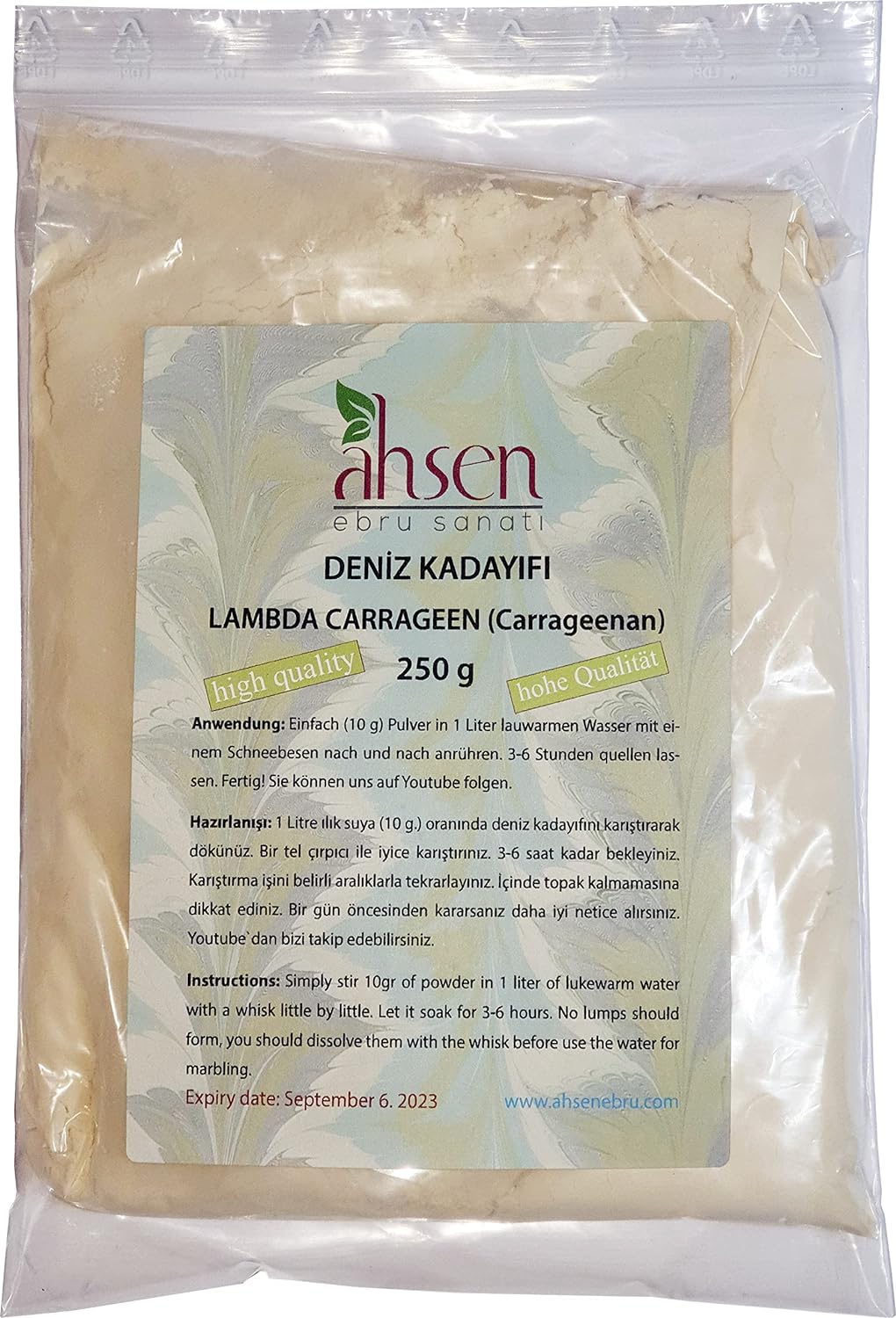 Lambda Carrageen als Verdickungsmittel für Ebru-Kunst.