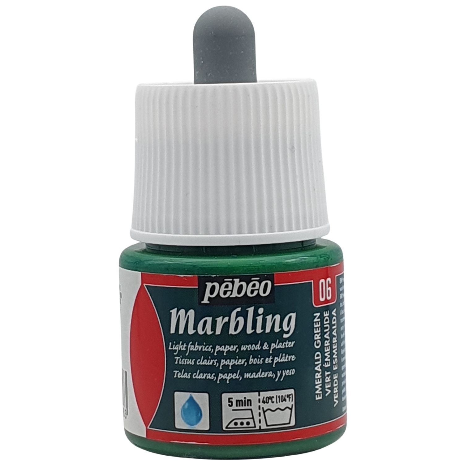 Pebeo Marmorierfarbe Smaragdgrün 45 ml kräftiger Farbton gleichmäßige Ausbreitung präzise Kontrolle klare Muster