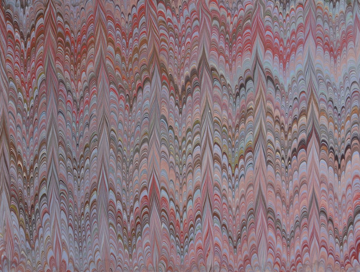 mf-110 Papier Marbré à la Main-Motif de Marbre Peigné