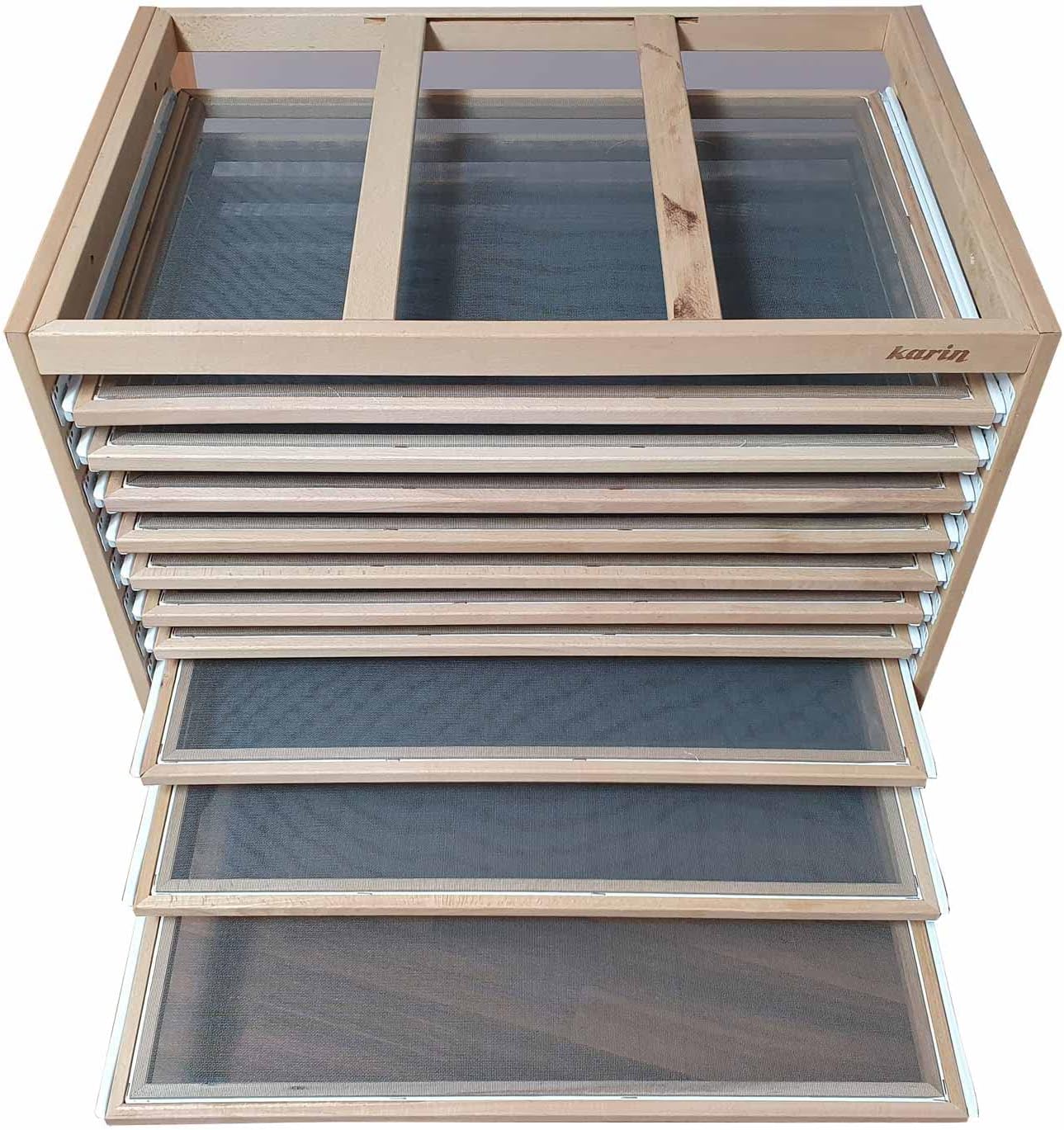 Marmorier-Trockenständer mit 10 Ausziehböden – fahrbar, 60 × 80 cm