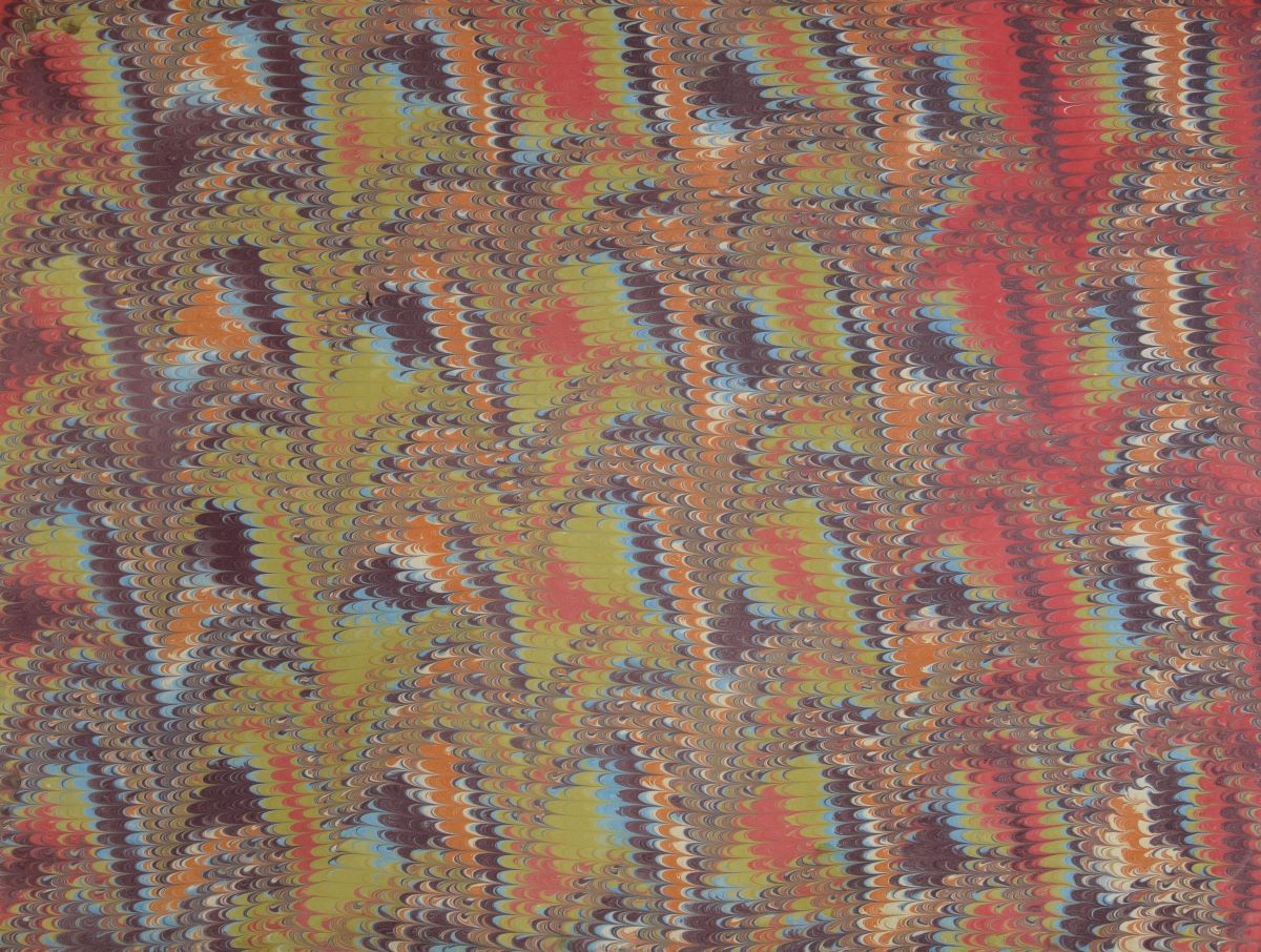 mf-113 Papier Marbré à la Main-Motif de Marbre Peigné