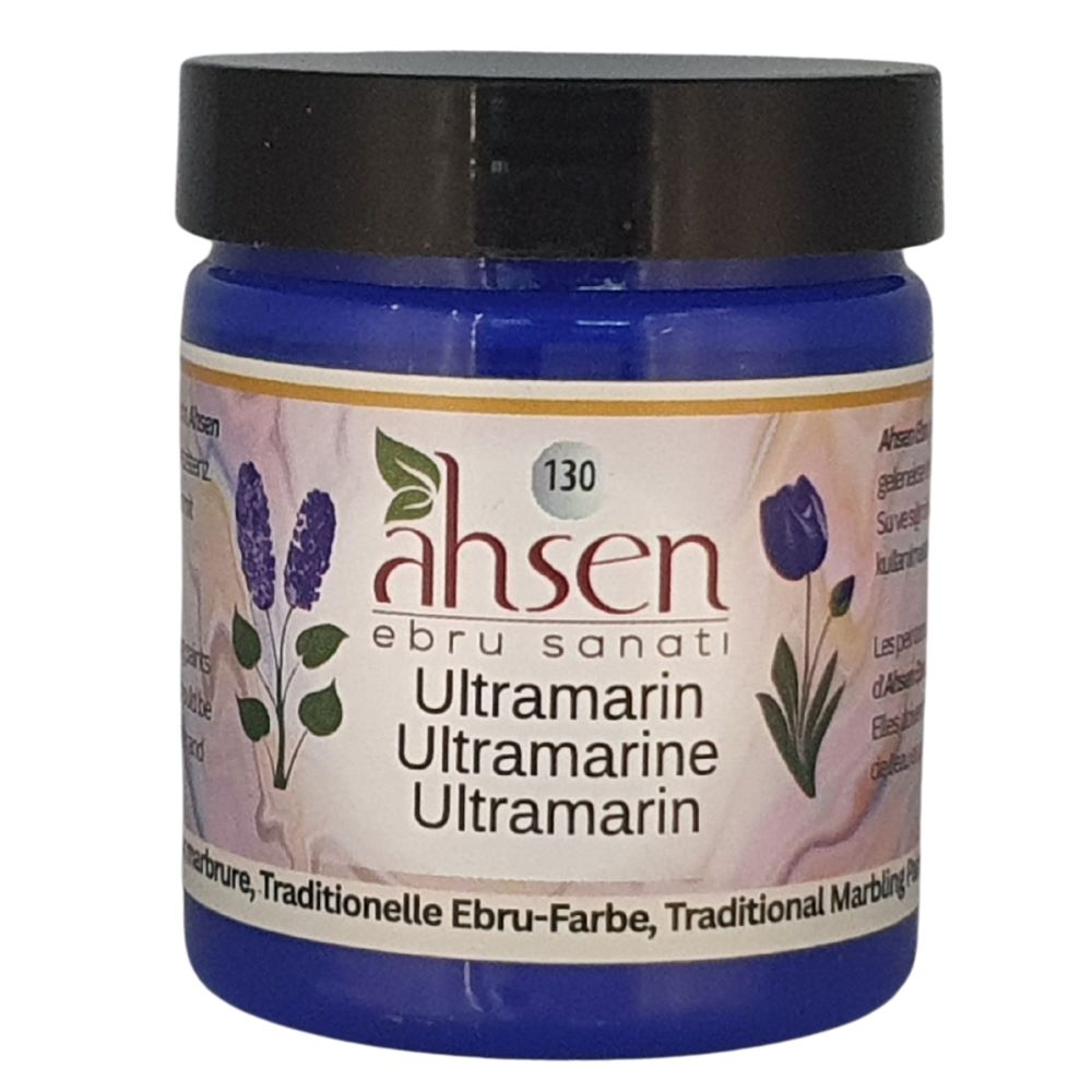 Ahsen Ebru Marmorierfarbe Ultramarin 105 ml konzentriert tiefer Blauton fuer starke Kontraste