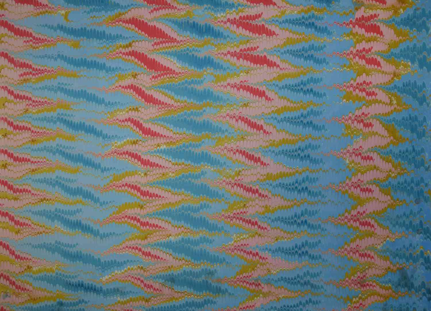 Hand-marbled paper - Comb marbling