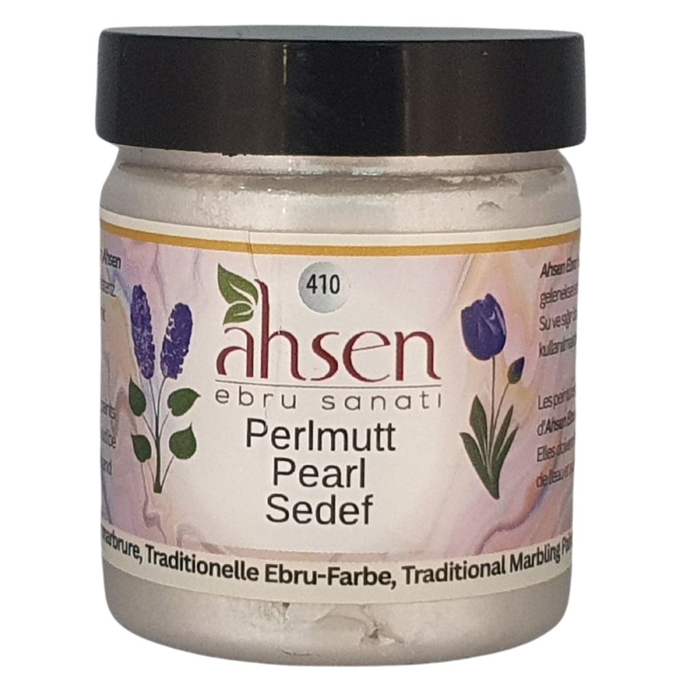 Ahsen Ebru Marmorierfarbe Perlmutt 105 ml konzentriert schimmernder Farbton fuer elegante Oberflaechen