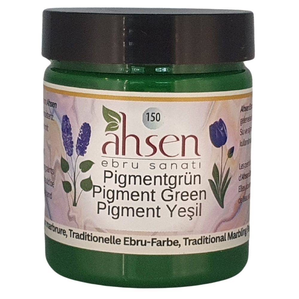 Ahsen Ebru Marmorierfarbe Pigmentgruen 105 ml konzentriert kraeftiges Gruen fuer natuerliche Muster