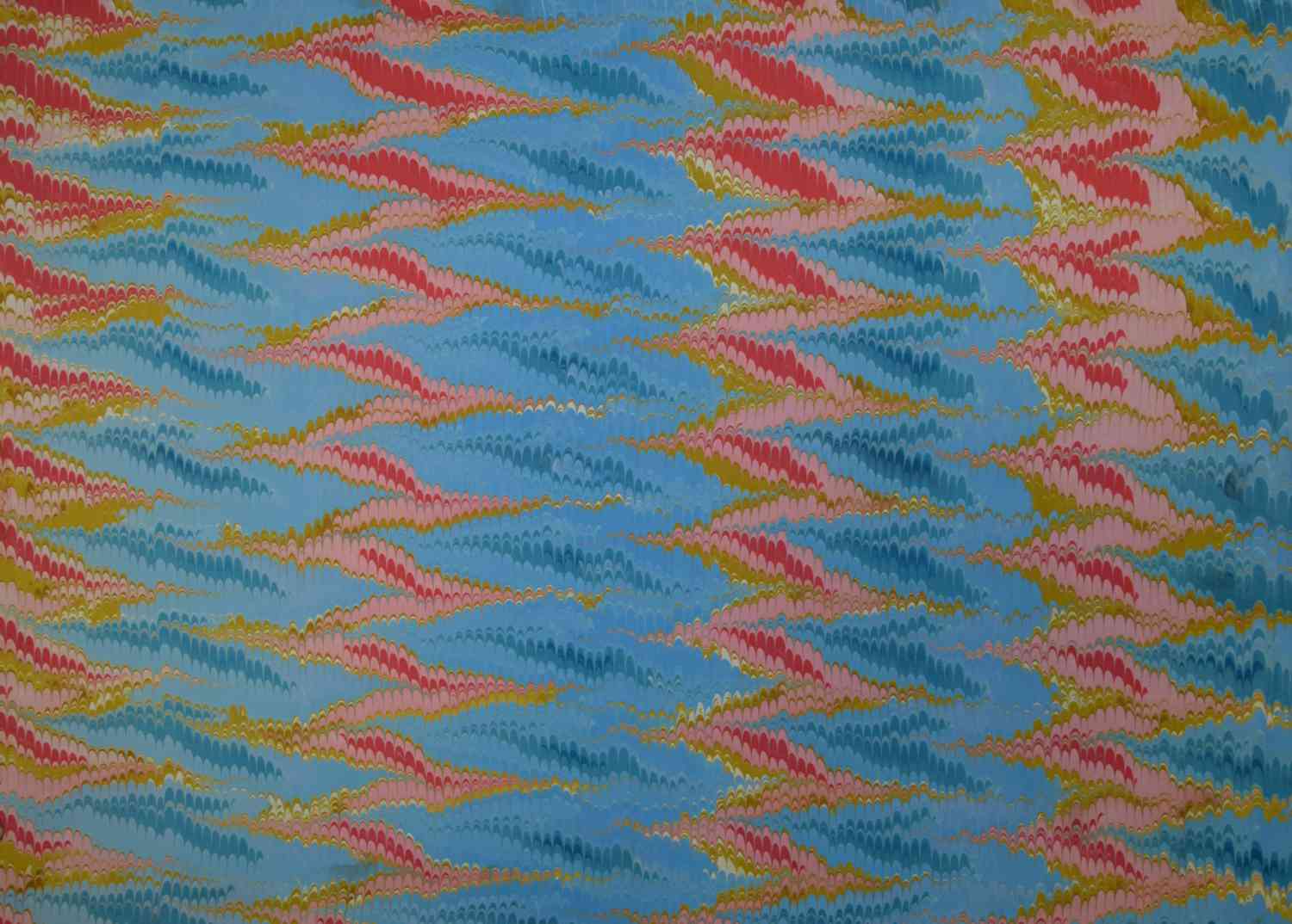 Hand-marbled paper - Comb marbling