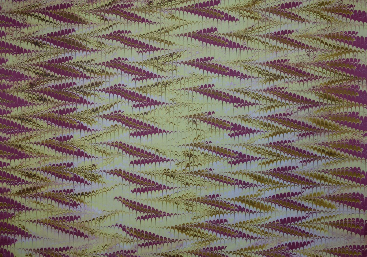 Hand-marbled paper - Comb marbling