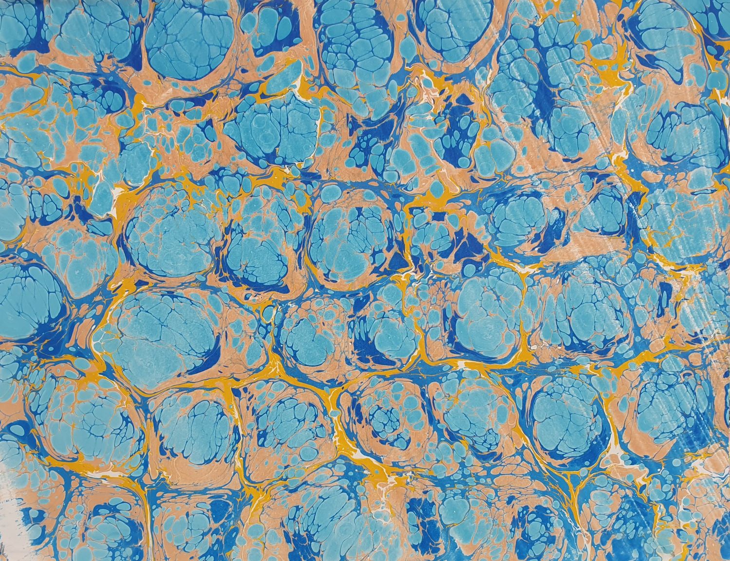 R028 – Handgemachtes Ebru-Marmorierpapier 50×70 cm – Unikat