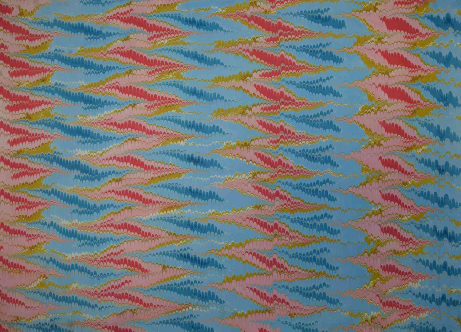 Hand-marbled paper - Comb marbling