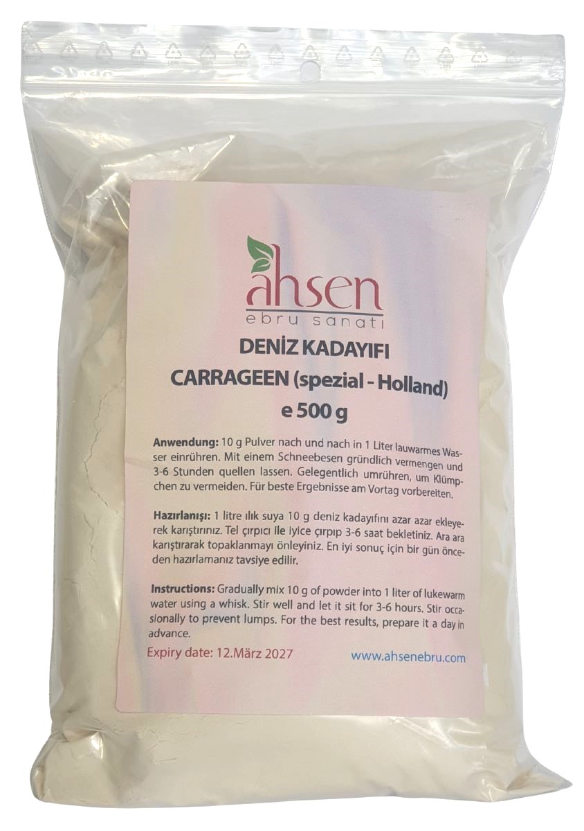 Lambda Carrageen als Verdickungsmittel für Ebru-Kunst.