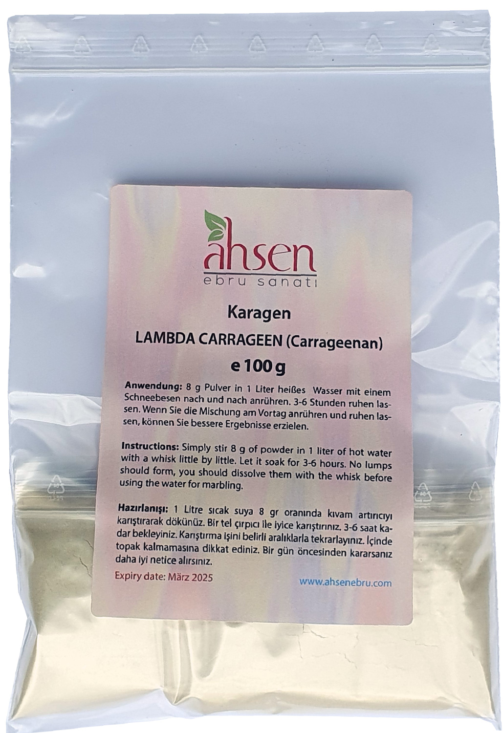Lambda Carrageen als Verdickungsmittel für Ebru-Kunst.