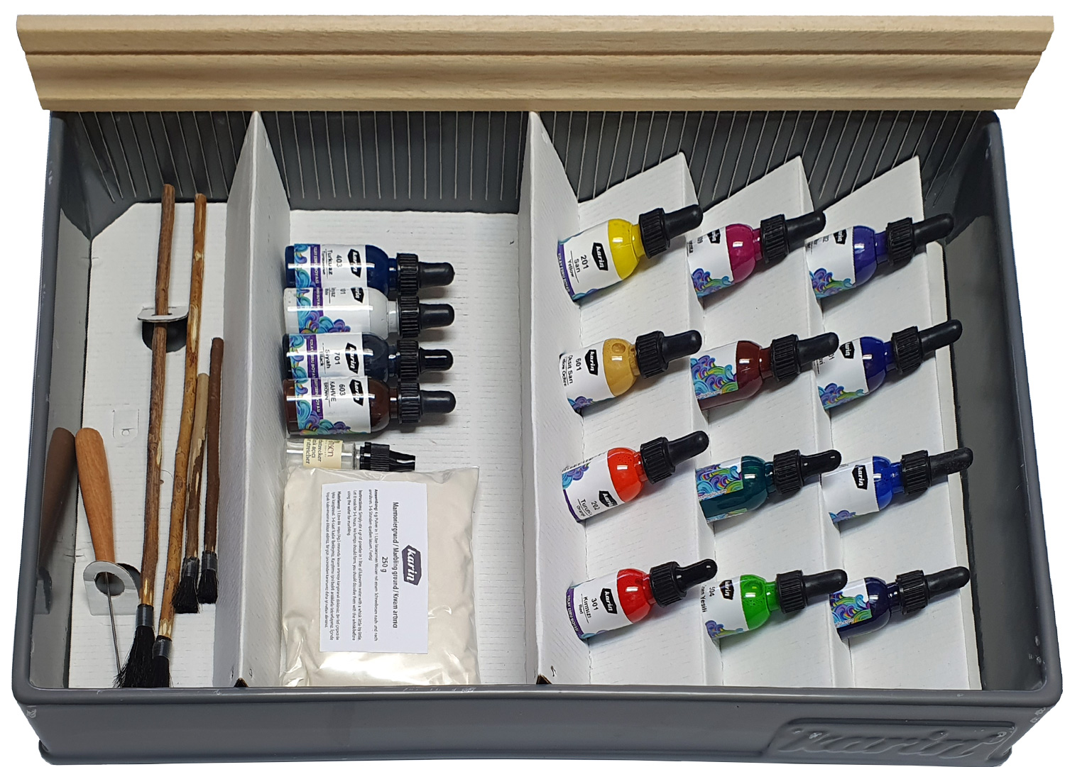 Karin Ebru-Farbenset mit 7 Farben – ideal für traditionelle Marmorierkunst auf Papier oder Wasser