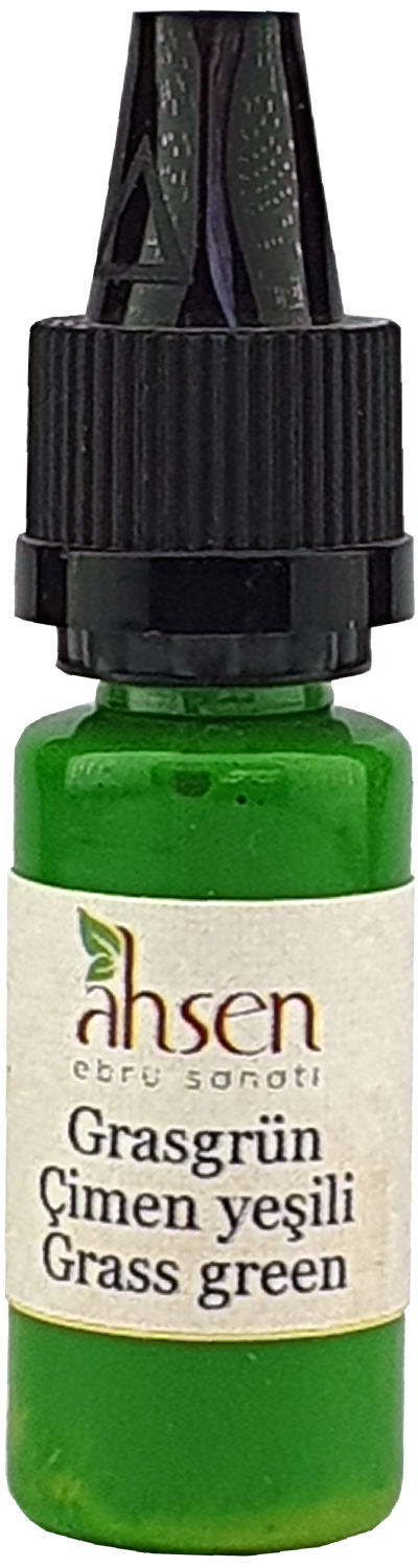 Ahsen Ready-to-Use Marbling Paint - 10 ml Grass Green
