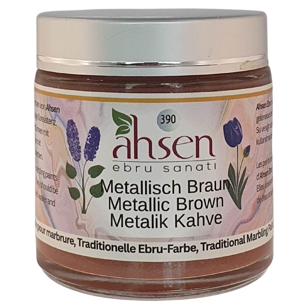 Ahsen Ebru Marmorierfarbe Metallic Braun 105 ml konzentriert schimmernder Farbton fuer warme Effekte