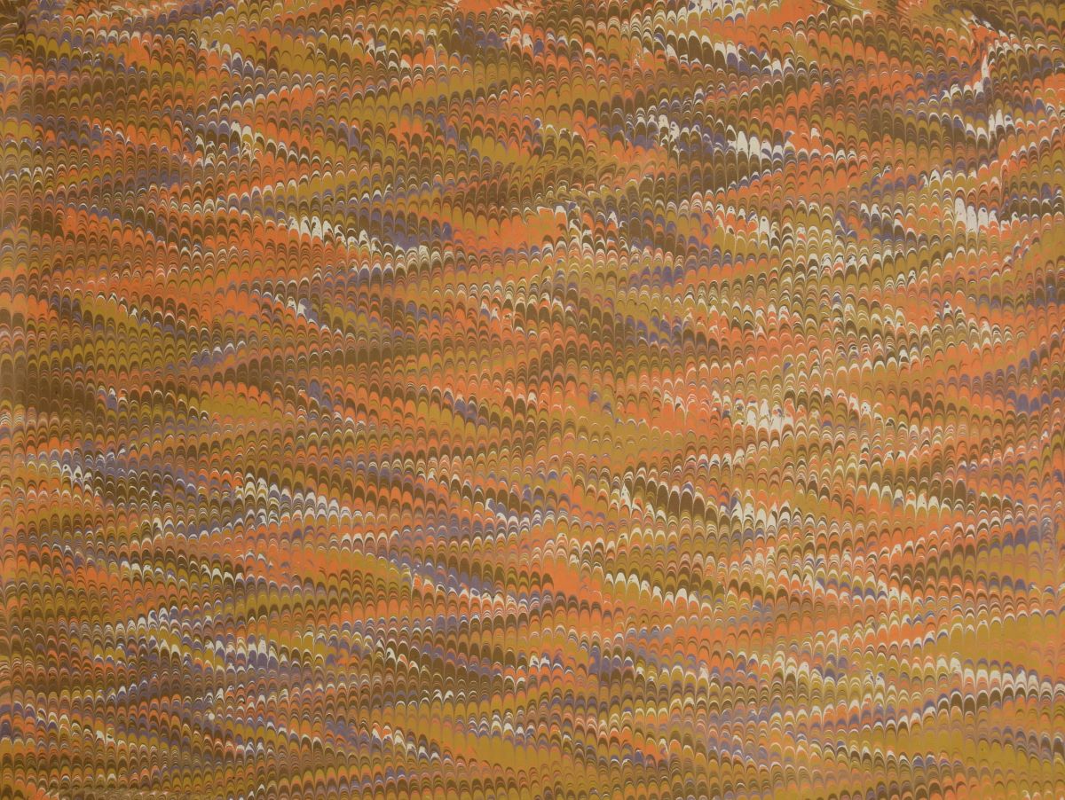 mf-114 Papier Marbré à la Main-Motif de Marbre Peigné