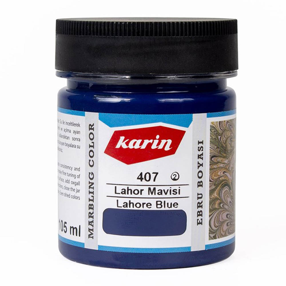Karin Lahore Blau – Intensive Marmorierfarbe für ausdrucksstarke und tiefe Ebru-Muster