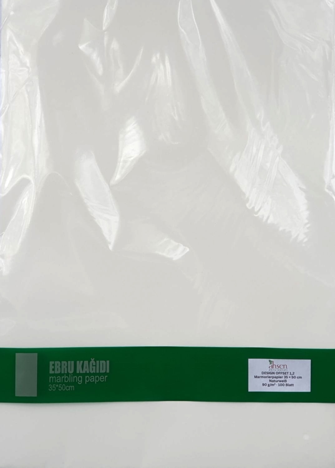 Marmorierpapier Naturweiß 35x50 cm Design Offset 90 g/m² mit natürlichem Weißton für kreative Arbeiten