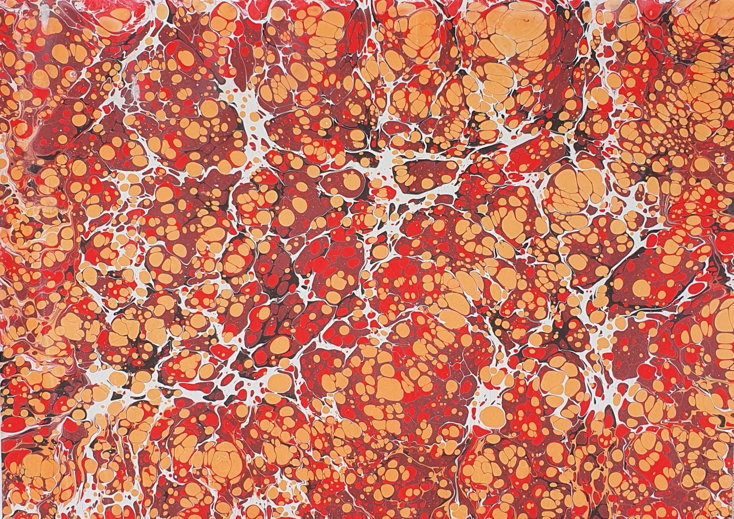 R010 – Handgemachtes Ebru-Marmorierpapier 50×70 cm – Unikat