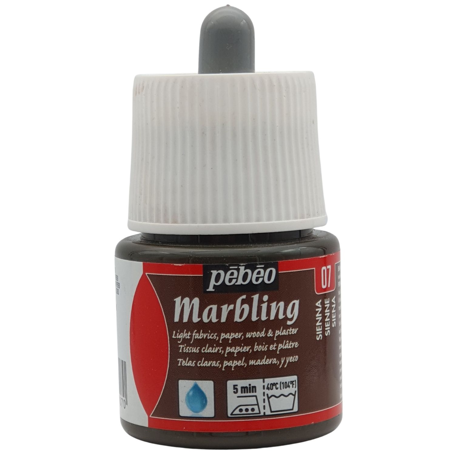Pebeo Marmorierfarbe Sienna Braun 45 ml warmer Farbton gleichmäßige Ausbreitung präzise Kontrolle natürliche Muster
