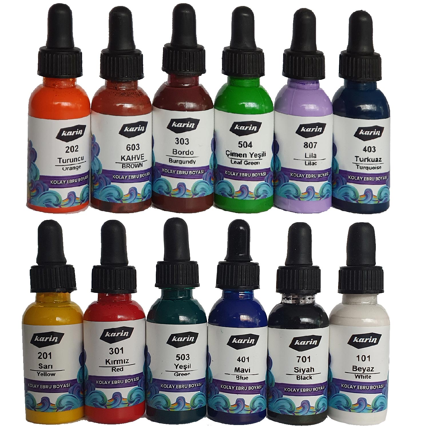 Leuchtende Marmorierfarben im Set – ideal für Ebru Kunst und kreative Marmoriertechniken auf Papier oder Wasser