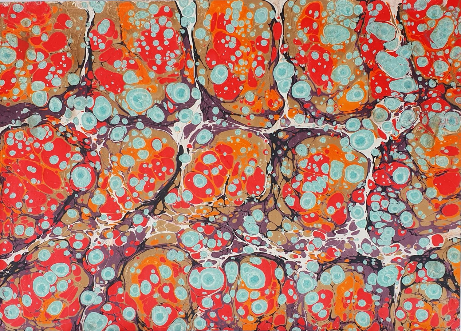 R002 – El Yapımı Ebru Kâğıdı 50×70 cm – Tek ve Benzersiz