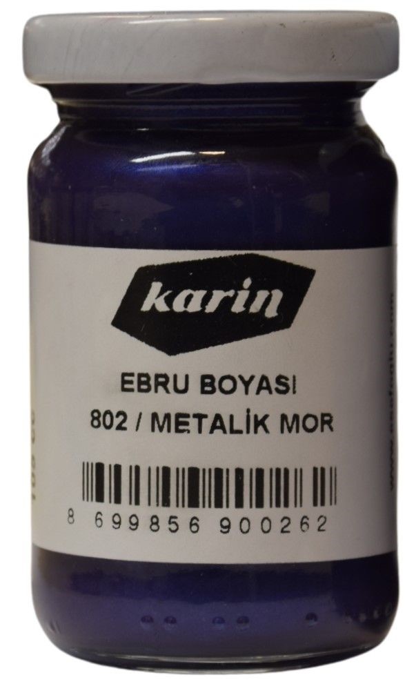 Karin Metallic Violett – Glänzende Marmorierfarbe für elegante und kreative Ebru-Muster