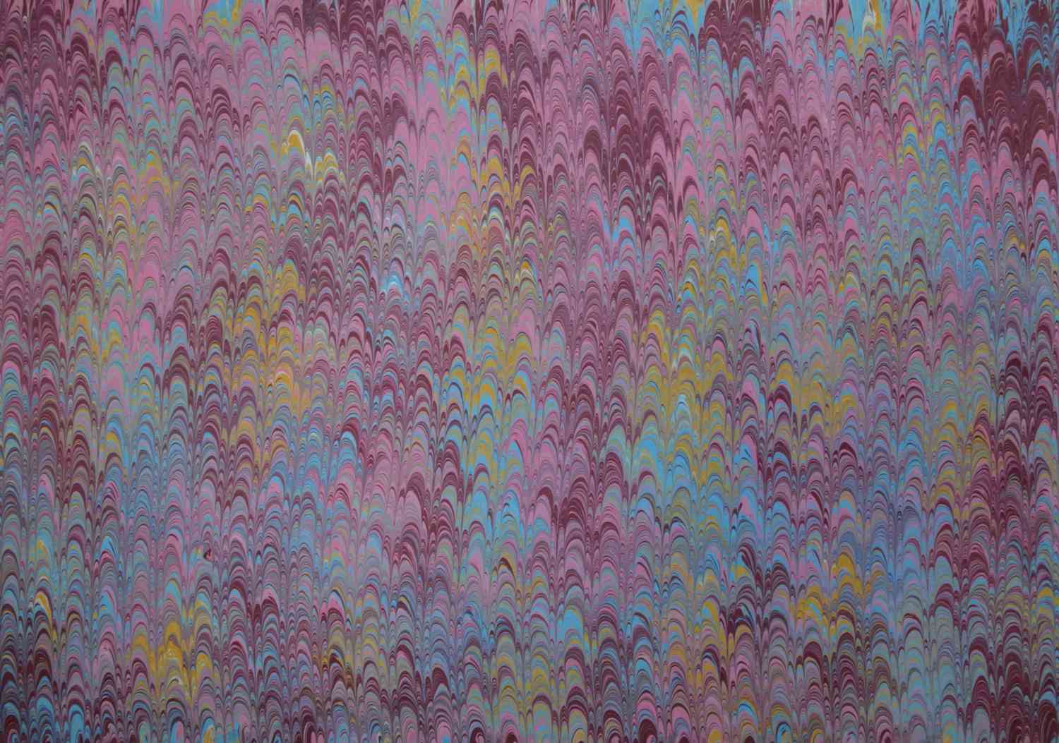 Hand-marbled paper - Comb marbling