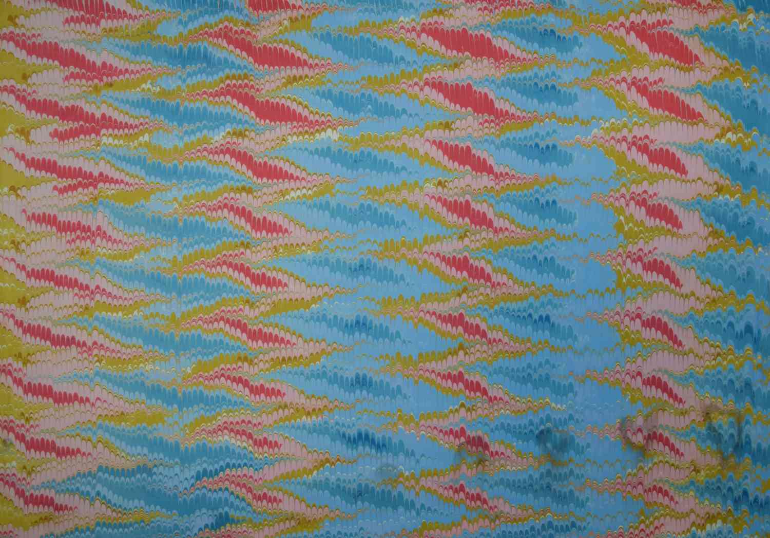 Hand-marbled paper - Comb marbling