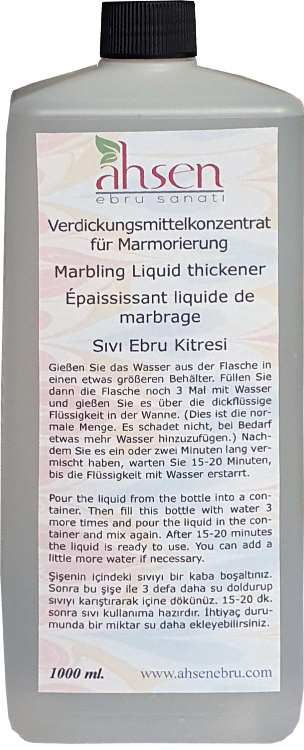 Ahsen fluessiges Verdickungsmittel Marmoriergrund 1000ml fuer Ebru und Marmorierkunst