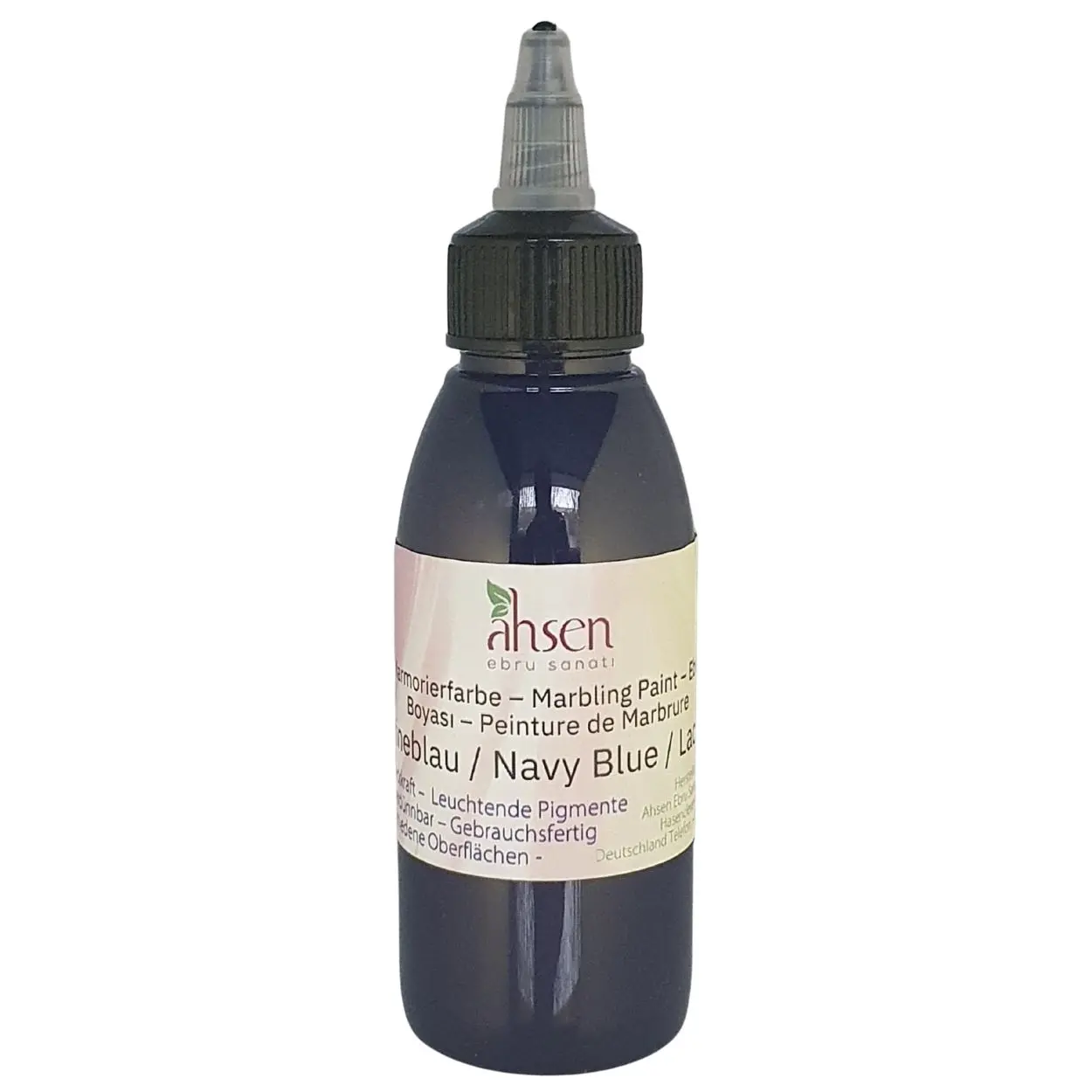 Ahsen Gebrauchsfertige Marmorierfarbe 100 ml – 130 Dunkelblau