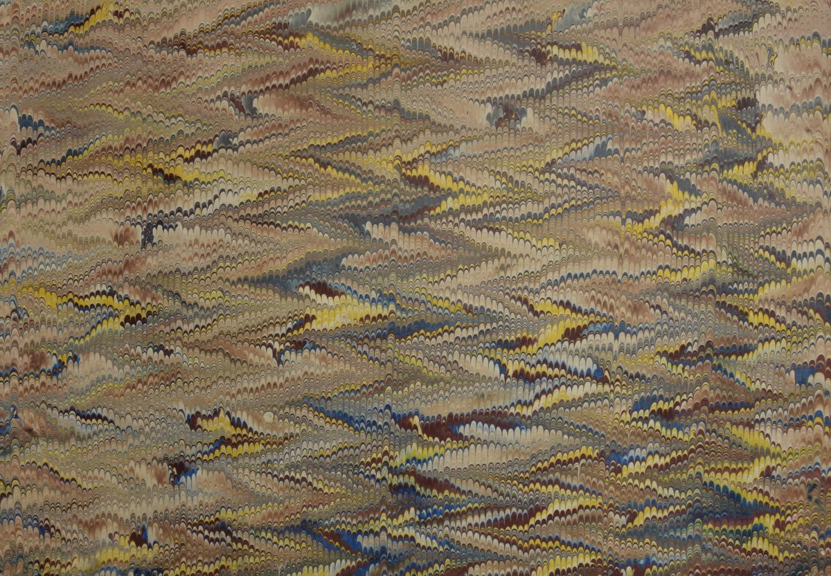 Von Hand marmoriertes Papier mit traditionellen Ebru-Mustern – ideal für Bastelarbeiten, Einbände und Dekoration