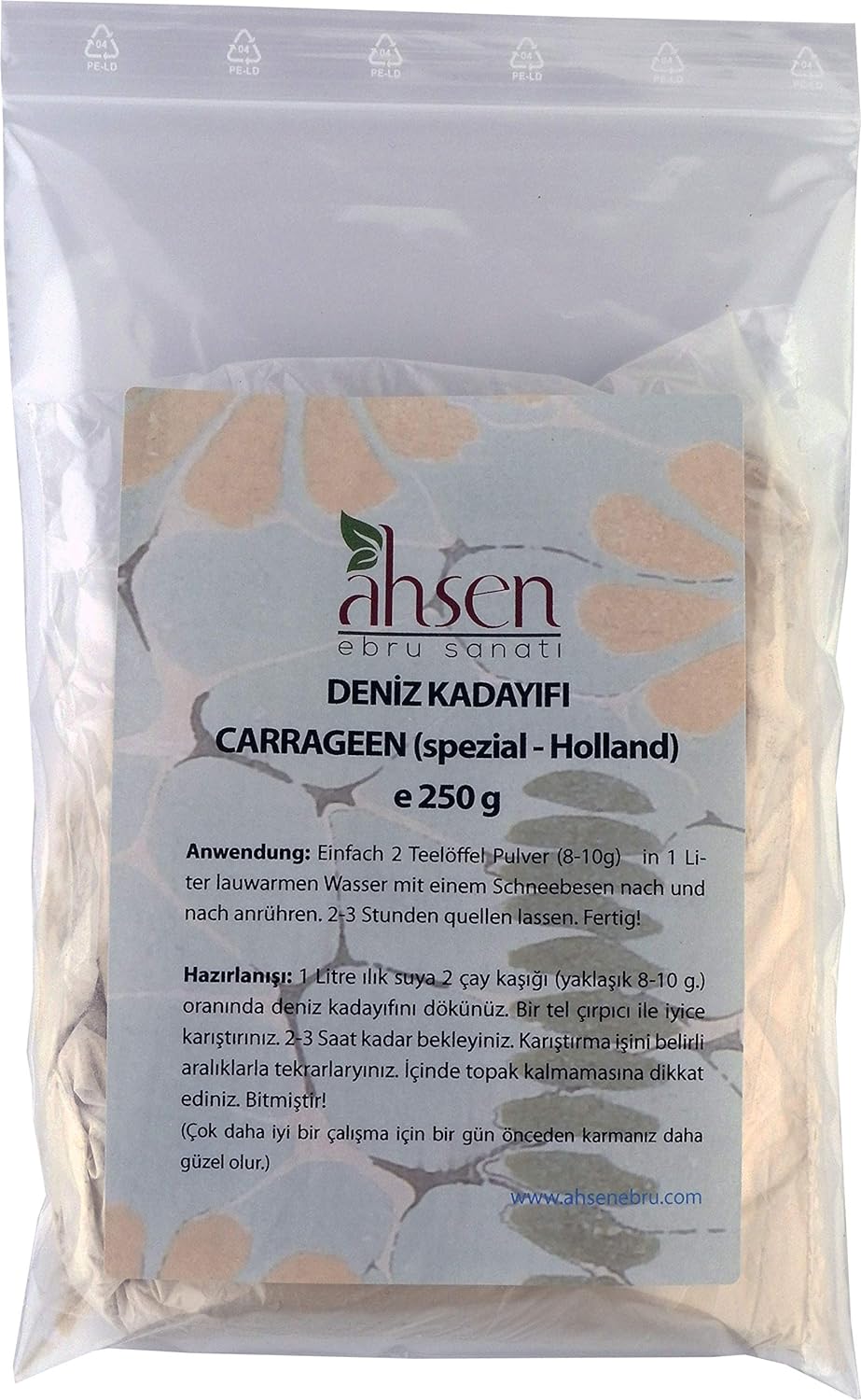 Lambda Carrageen als Verdickungsmittel für Ebru-Kunst.
