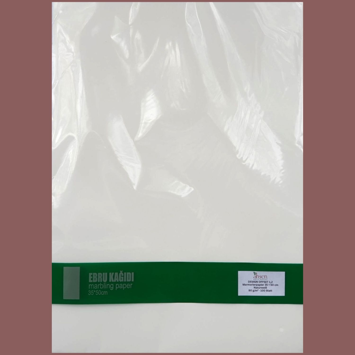 Marmorierpapier Naturweiß 35x50 cm Design Offset 90 g/m² mit natürlichem Weißton für kreative Arbeiten