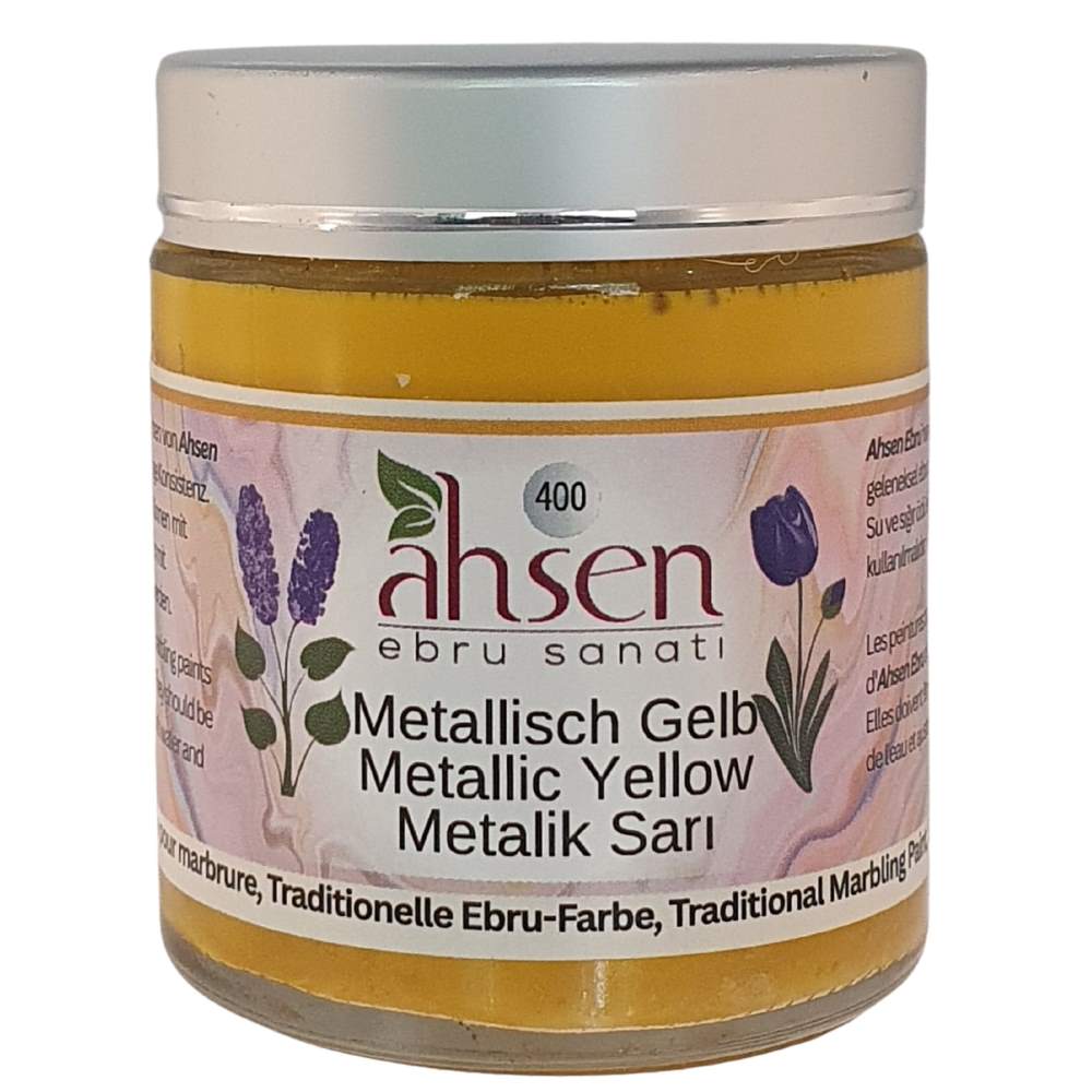 Ahsen Ebru Boyası 400 – Metalik Sarı