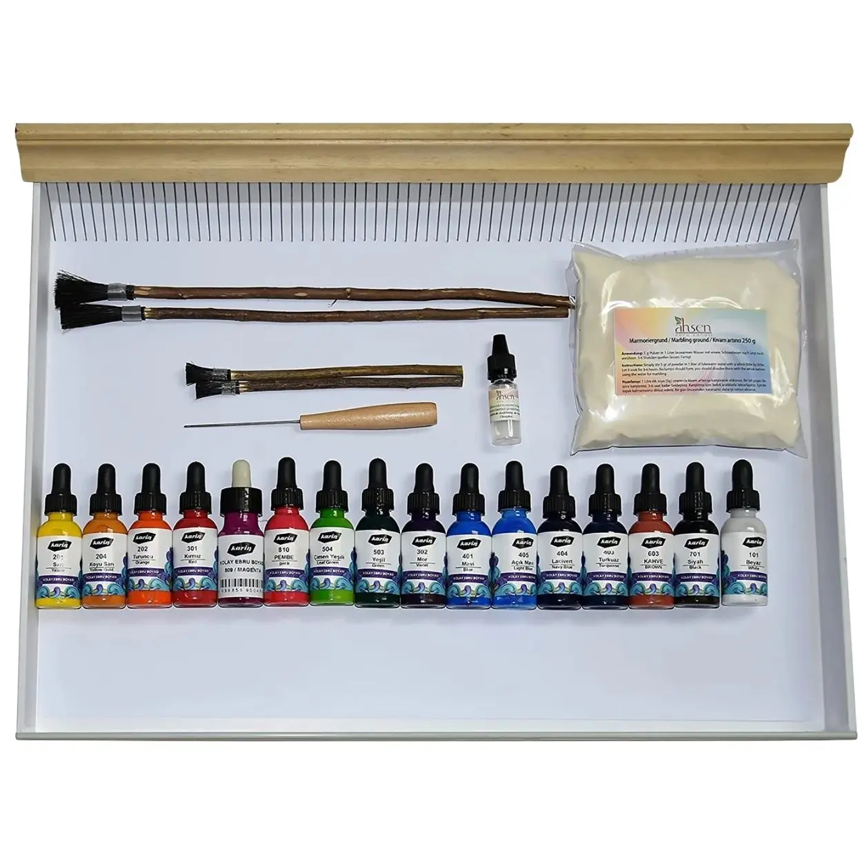 Ahsen Marmorier-Set 26-teilig (Ebru-Set)