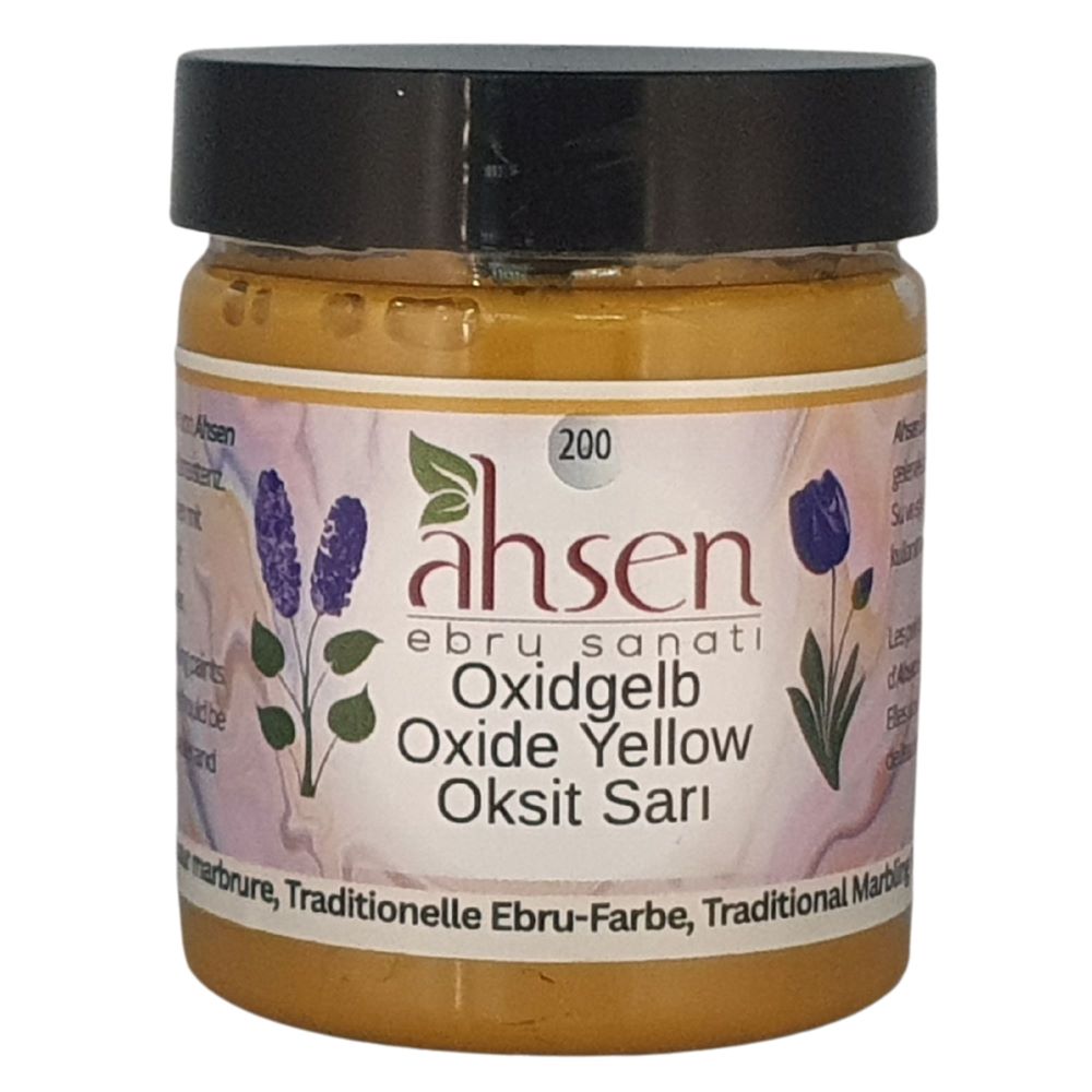 Ahsen Ebru Marmorierfarbe Oxidgelb 105 ml konzentriert warmer Gelbton fuer sanfte Farbverlaeufe