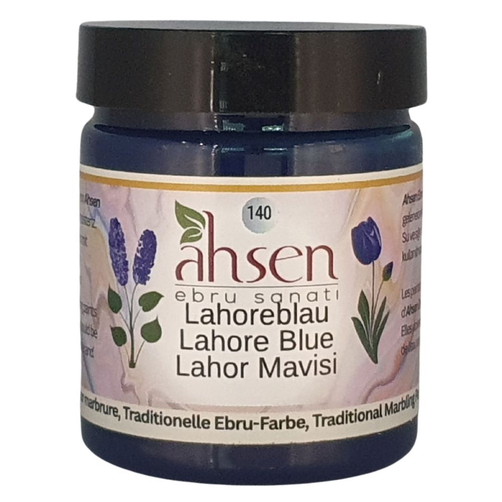 Ahsen Ebru Marmorierfarbe Lahoreblau 105 ml konzentriert intensives Dunkelblau fuer klare Linien
