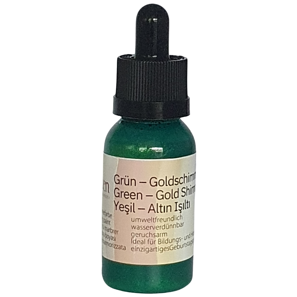Grüne Marmorierfarbe, 30 ml, mit goldenem Schimmereffekt