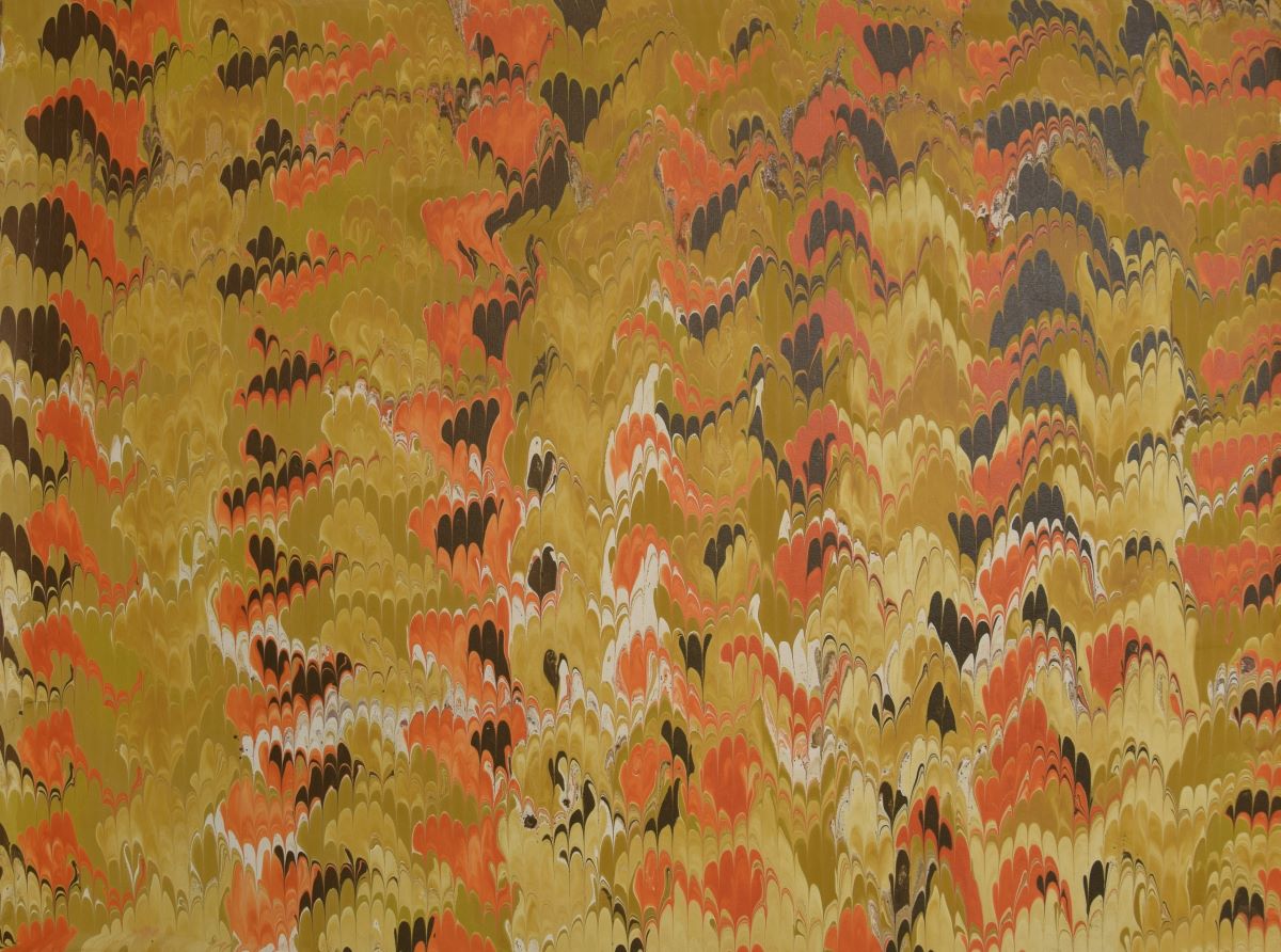 mf-115 Papier Marbré à la Main-Motif de Marbre Peigné