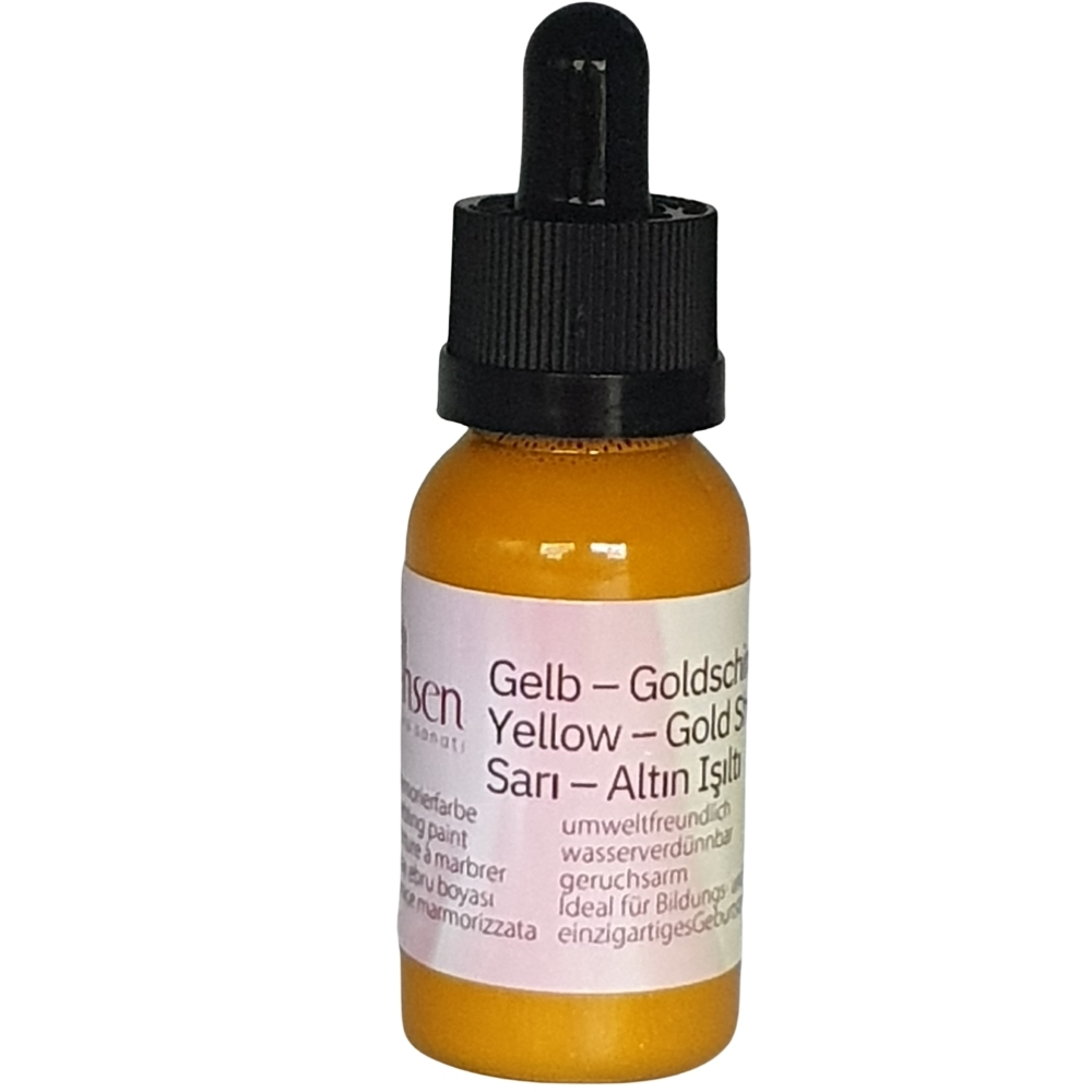 Gelbe Marmorierfarbe, 30 ml, mit goldenem Schimmereffekt