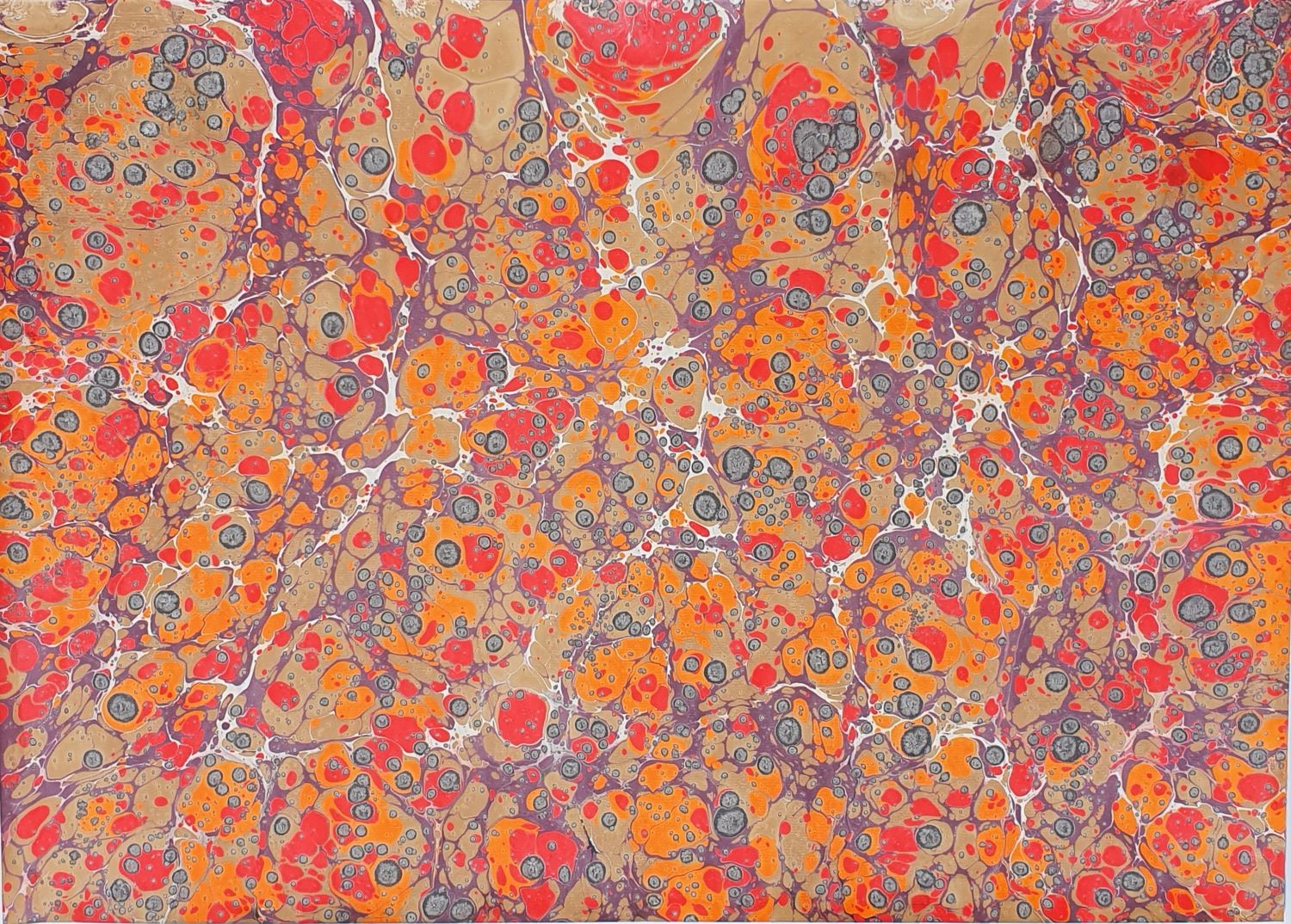 R003 – Handgemachtes Ebru-Marmorierpapier 50×70 cm – Unikat