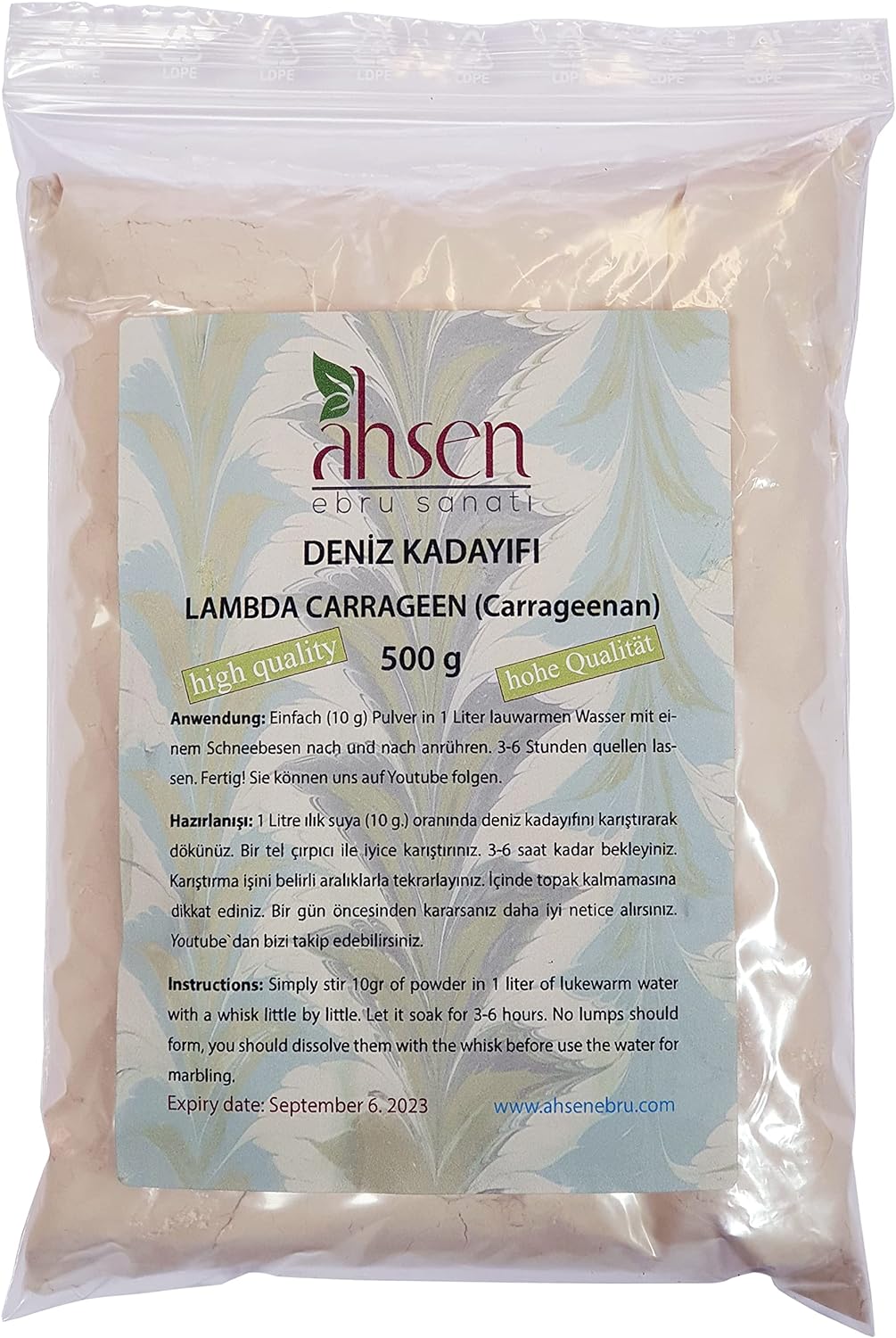 Lambda Carrageen als Verdickungsmittel für Ebru-Kunst.