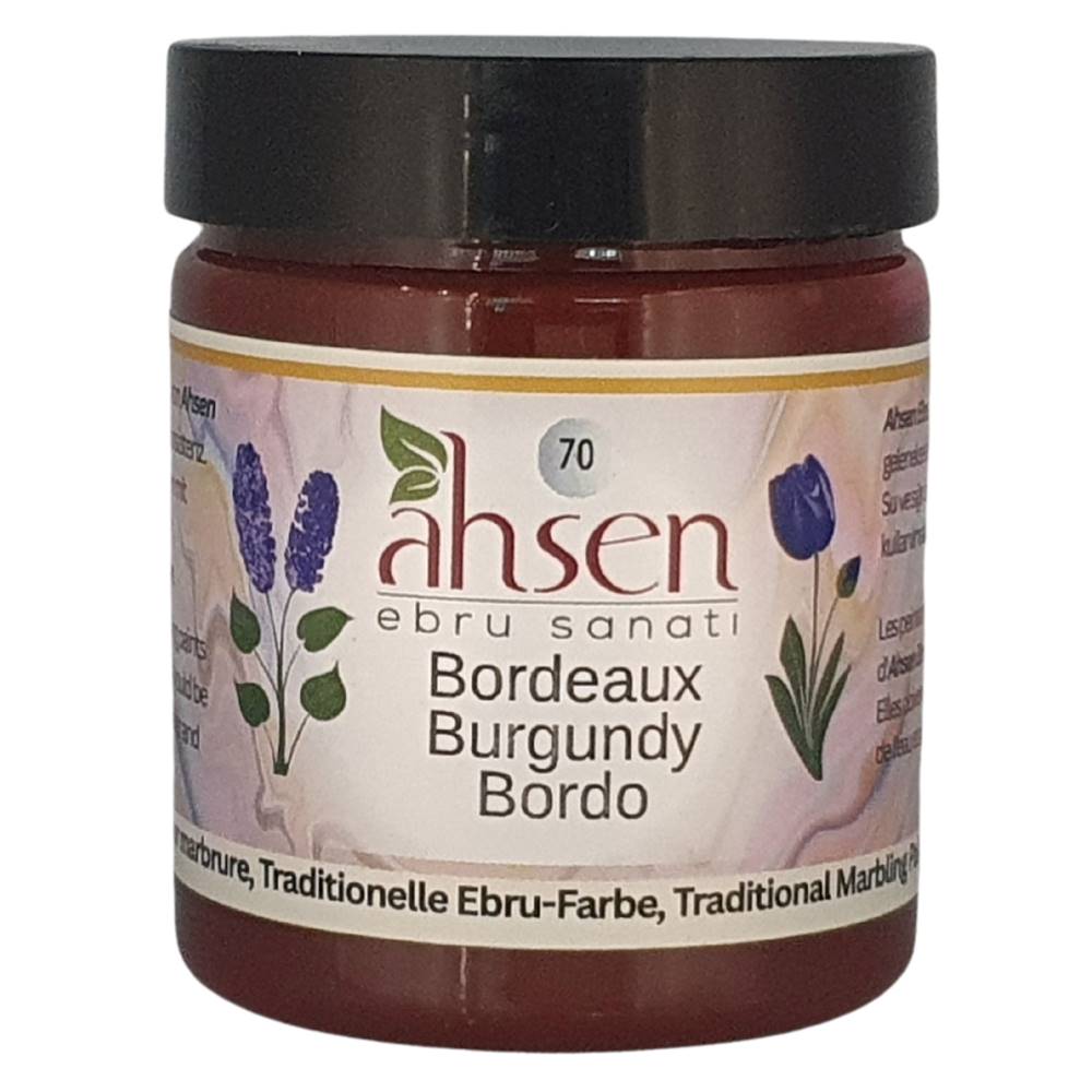 Ahsen Ebru Marmorierfarbe Bordeaux 105 ml konzentriert tiefer Rotton fuer elegante Effekte