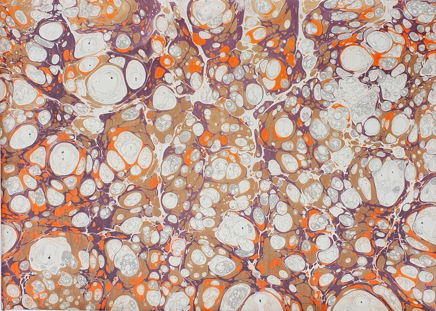 R006 – Handgemachtes Ebru-Marmorierpapier 50×70 cm – Unikat