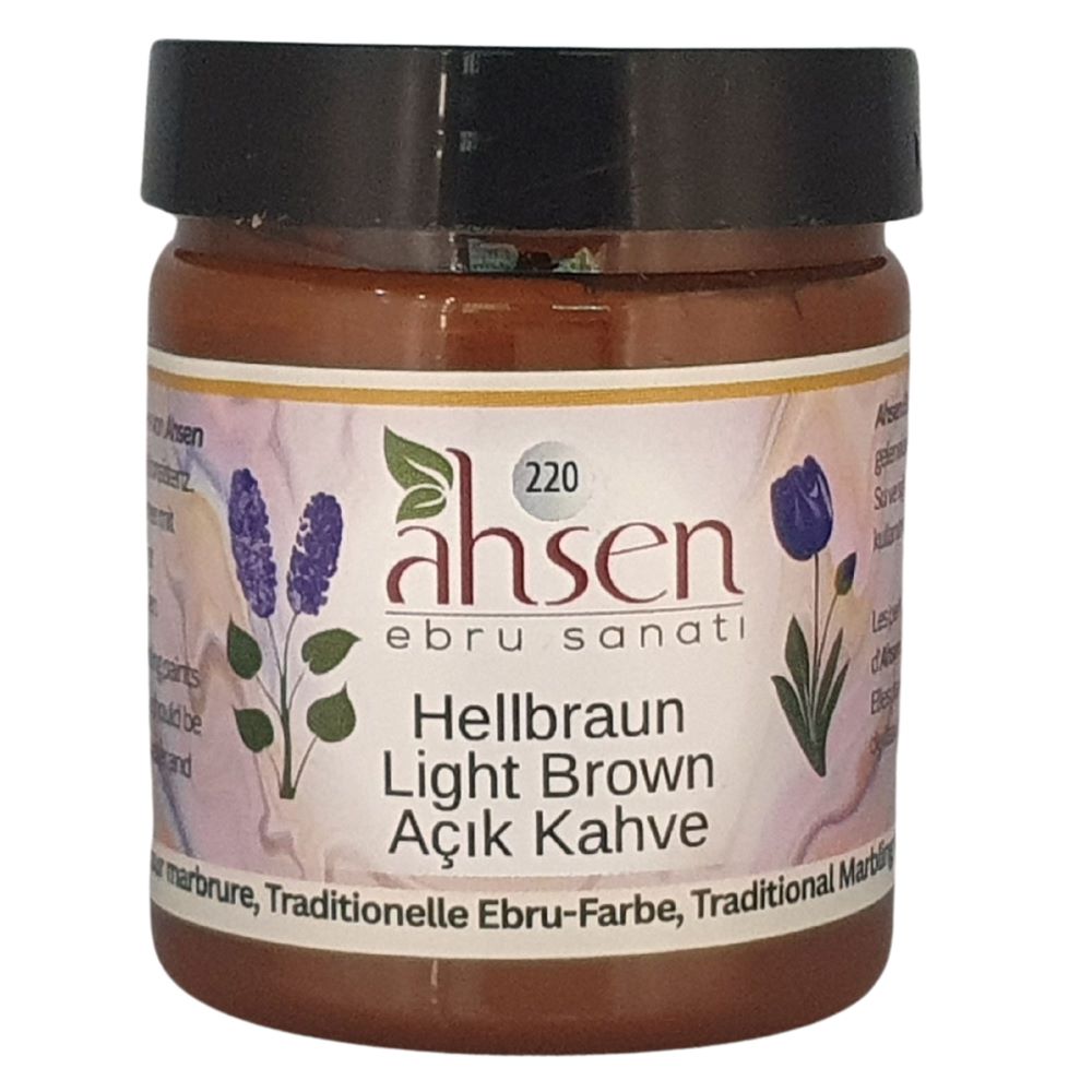 Ahsen Ebru Marmorierfarbe Hellbraun 105 ml konzentriert weicher Braunton fuer natuerliche Designs