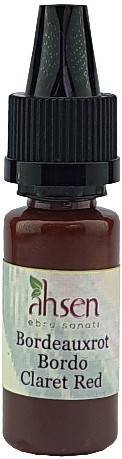 Ahsen Ready-to-Use Marbling Paint - 10 ml Bordeaux Red